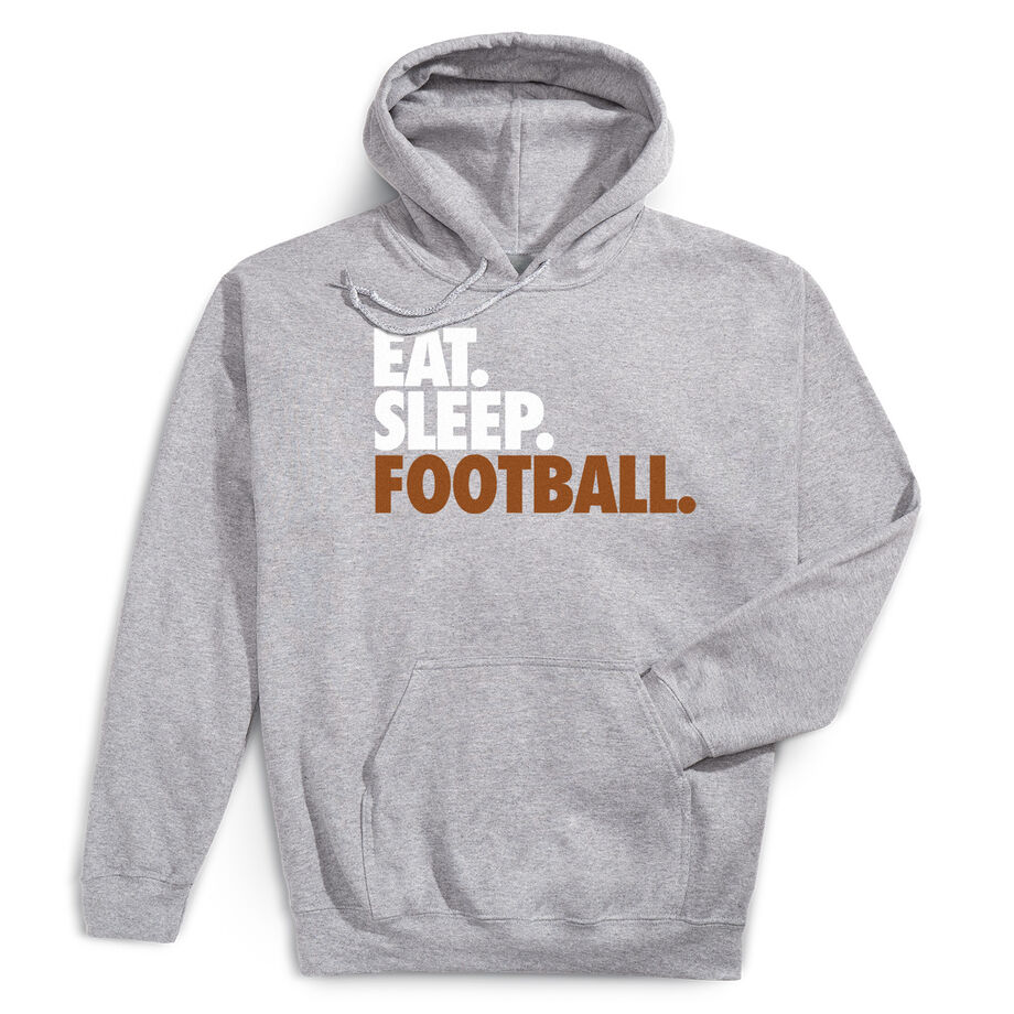 Football Hooded Sweatshirt - Eat. Sleep. Football. [Adult X-Large/Gray] - SS