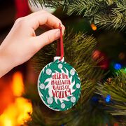 Volleyball Round Ceramic Ornament - Deck The Halls with Balls of Volley