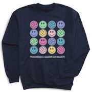 Volleyball Crewneck Sweatshirt - Volleyball Makes Me Happy