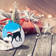 Hockey Round Ceramic Ornament - Hockey Dog