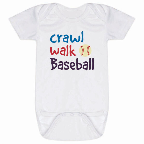 Baseball Baby One-Piece - Crawl Walk Baseball