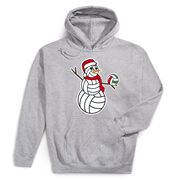 Volleyball Hooded Sweatshirt - Serving Holiday Cheer [Adult Small/Gray] - SS
