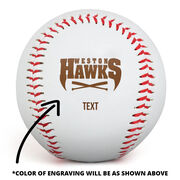 Engraved Baseball - Custom Logo with Text