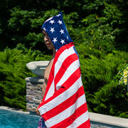 Baseball Hooded Towel - American Flag