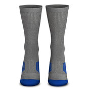 Team Number Woven Mid-Calf Socks - Gray/Blue