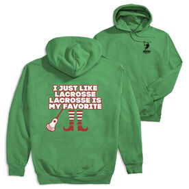 Guys Lacrosse Hooded Sweatshirt - Lacrosse's My Favorite (Back Design)