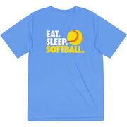 Softball Short Sleeve Performance Tee - Eat. Sleep. Softball.