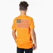 Softball/Baseball Short Sleeve T-Shirt - Patriotic Baseball (Back Design)