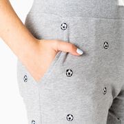 Soccer Embroidered Jogger - Soccer Ball Black/White