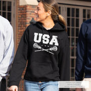 Girls Lacrosse Hooded Sweatshirt - USA Girls Lacrosse