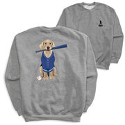 Baseball Crewneck Sweatshirt - Dinger the Baseball Dog (Back Design)