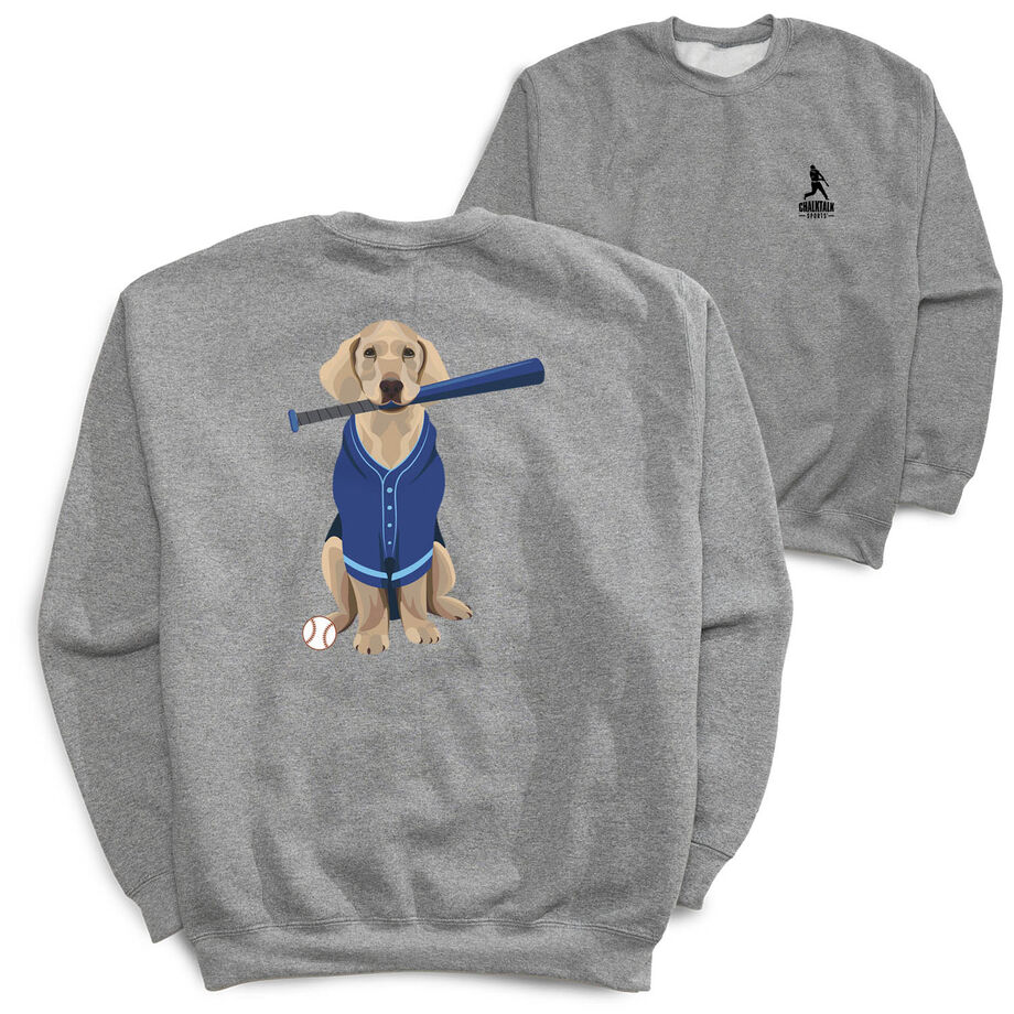 Baseball Crewneck Sweatshirt - Dinger the Baseball Dog (Back Design)