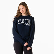 Girls Lacrosse Crewneck Sweatshirt - #LAXGIRL