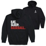 Baseball Hooded Sweatshirt - Eat. Sleep. Baseball. (Back Design)