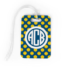 Softball Bag/Luggage Tag - Personalized Softball Pattern Monogram