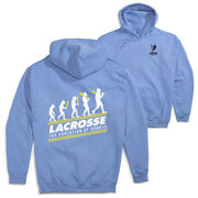 Guys Lacrosse Hooded Sweatshirt - Evolution of Lacrosse (Back Design)