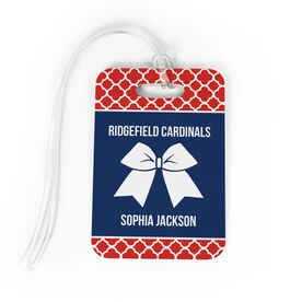 Cheerleading Bag/Luggage Tag - Personalized Cheer Squad with Bow