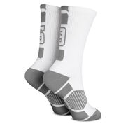 Team Number Woven Mid-Calf Socks - White/Gray