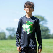 Baseball Long Sleeve Performance Tee - Feelin' Lucky Baseball