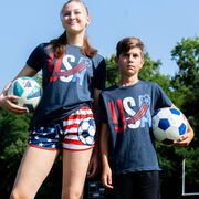 Soccer T-Shirt Short Sleeve - USA Patriotic