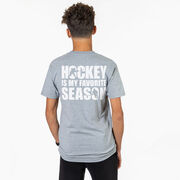 Hockey Short Sleeve T-Shirt - Hockey Is My Favorite Season (Back Design)