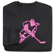 Hockey Crewneck Sweatshirt - Neon Hockey Girl