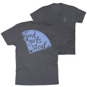 Softball Short Sleeve T-Shirt - Good Girls Steal (Back Design)