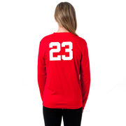 Girls Lacrosse Long Sleeve Performance Tee - Lacrosse Stick Heart