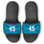 Softball Repwell&reg; Slide Sandals - Crossed Bats with Numbers