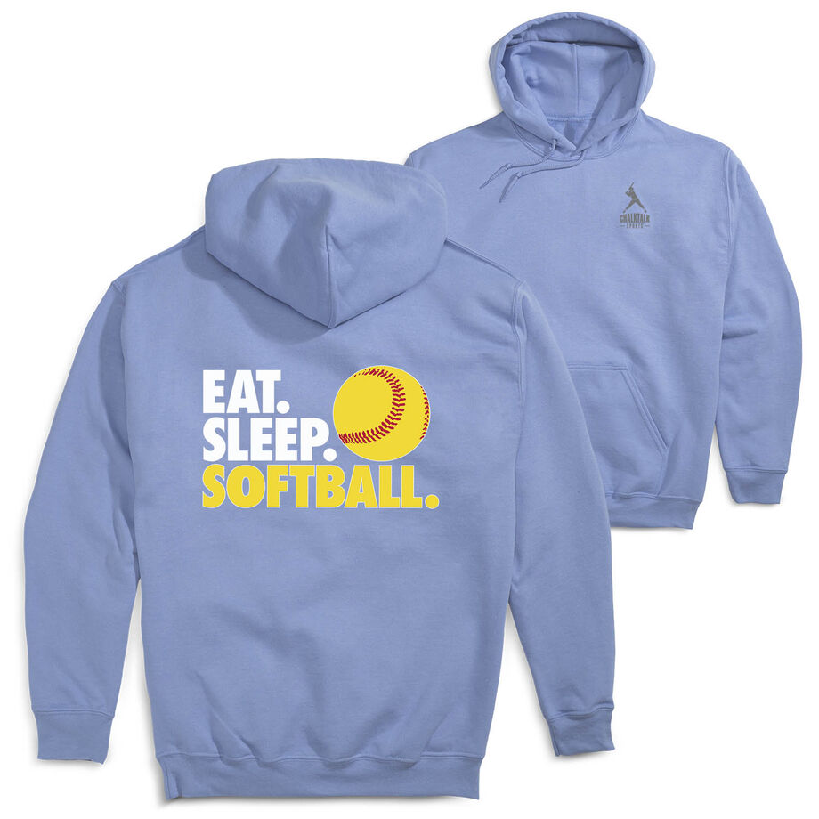 Softball Hooded Sweatshirt - Eat. Sleep. Softball (Back Design)