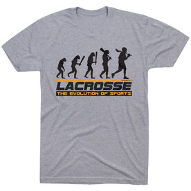 Guys Lacrosse Short Sleeve T-Shirt - Evolution  [Gray/Youth Small] - SS