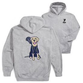 Guys Lacrosse Hooded Sweatshirt - Riley The Lacrosse Dog (Back Design)