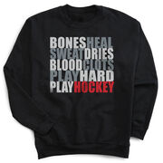 Hockey Crewneck Sweatshirt - Bones Saying