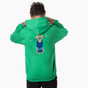 Hockey Hooded Sweatshirt - Puck The Hockey Dog (Back Design)