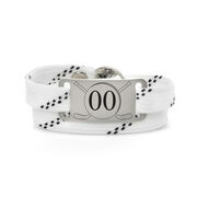 Adjustable Hockey Lace Bracelet With Slider - Number With Crossed Hockey Sticks