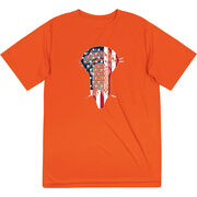 Guys Lacrosse Short Sleeve Performance Tee - Patriotic Stick