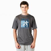 Guys Lacrosse Short Sleeve Performance Tee - Survival of the Fittest