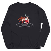 Wrestling Long Sleeve Performance Tee - Wrestling Reindeer