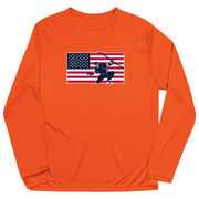 Hockey Long Sleeve Performance Tee - Patriotic Hockey