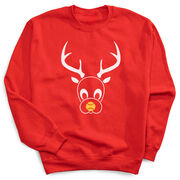 Softball Crew Neck Sweatshirt - softball reindeer