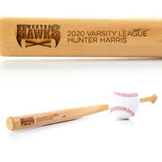 Engraved Mini Baseball Bat - Logo With Text