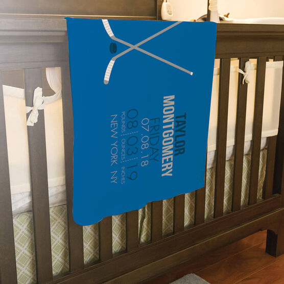 Hockey Baby Blanket Birth Announcement Chalktalksports