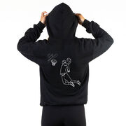 Basketball Hooded Sweatshirt - Basketball Player Sketch (Back Design)