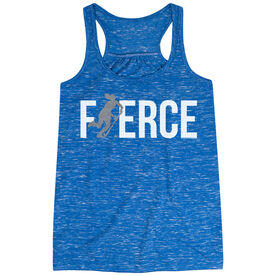 Field Hockey Flowy Racerback Tank Top - Fierce Field Hockey Girl with Silver Glitter
