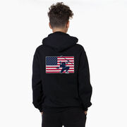 Hockey Hooded Sweatshirt - Patriotic Hockey (Back Design)