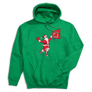 Basketball Hooded Sweatshirt - Slam Dunk Santa [Adult Small/Green] - SS