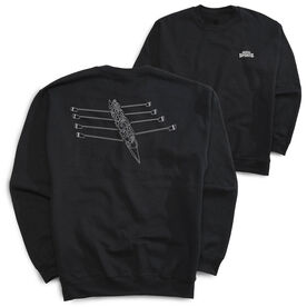 Rowing Crewneck Sweatshirt - Crew Row Team Sketch (Back Design)