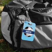 Soccer Bag/Luggage Tag - Personalized 2 Tier Patterns with Soccer Ball