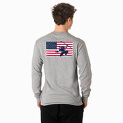 Hockey Tshirt Long Sleeve - Patriotic Hockey (Back Design)
