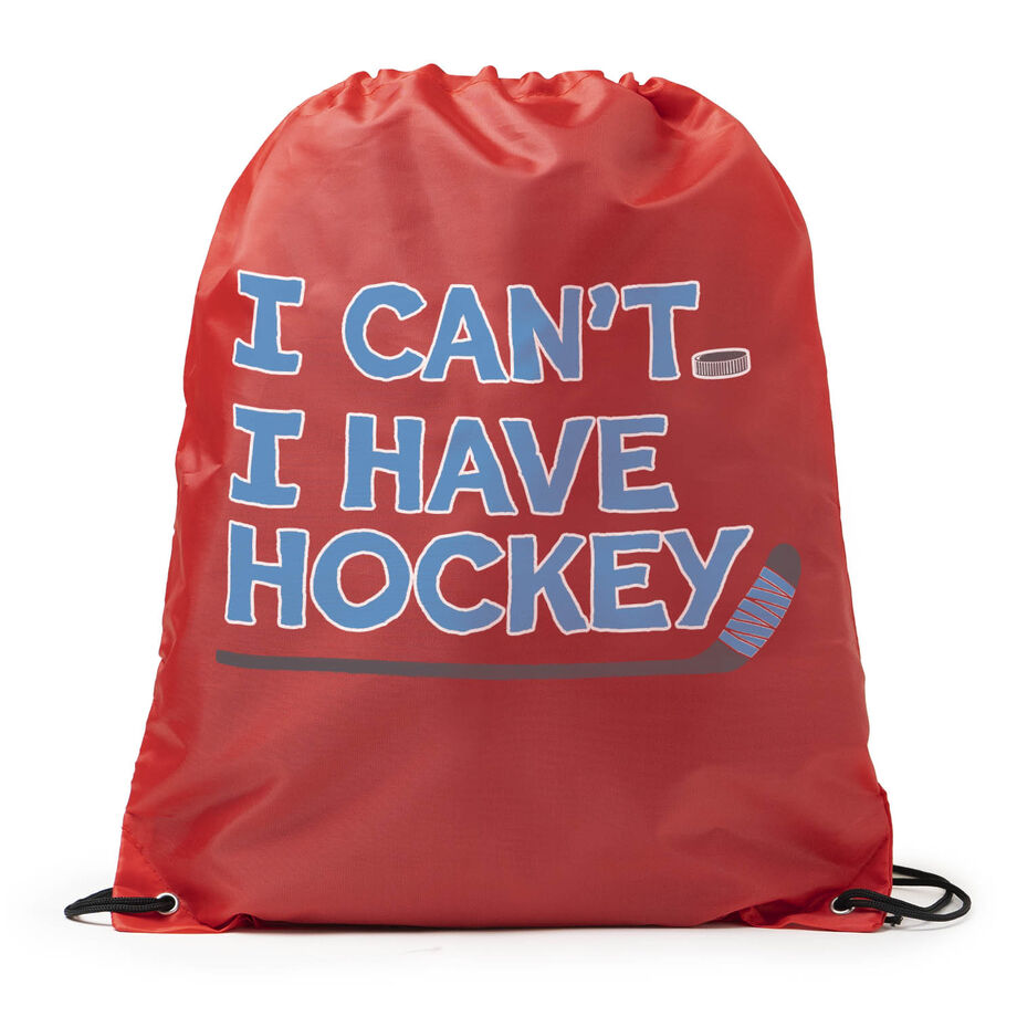 Hockey Drawstring Backpack - I Can't. I Have Hockey.